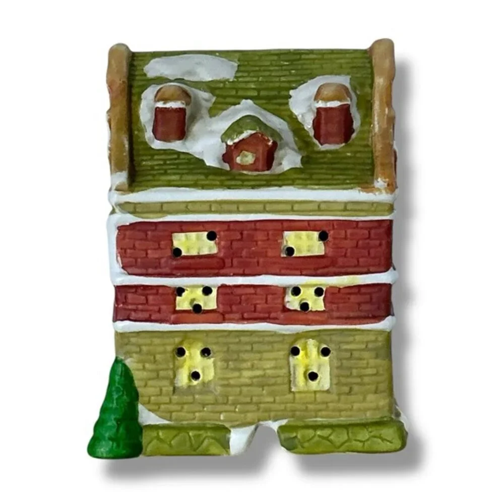 Vintage Village Store Christmas Holiday Porcelain Bisque House Collectible 1991